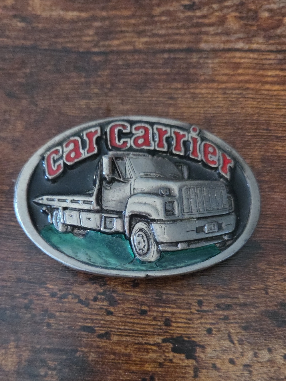vintage Car Carrier Truck Belt Buckle made by The Great American Buckle Company